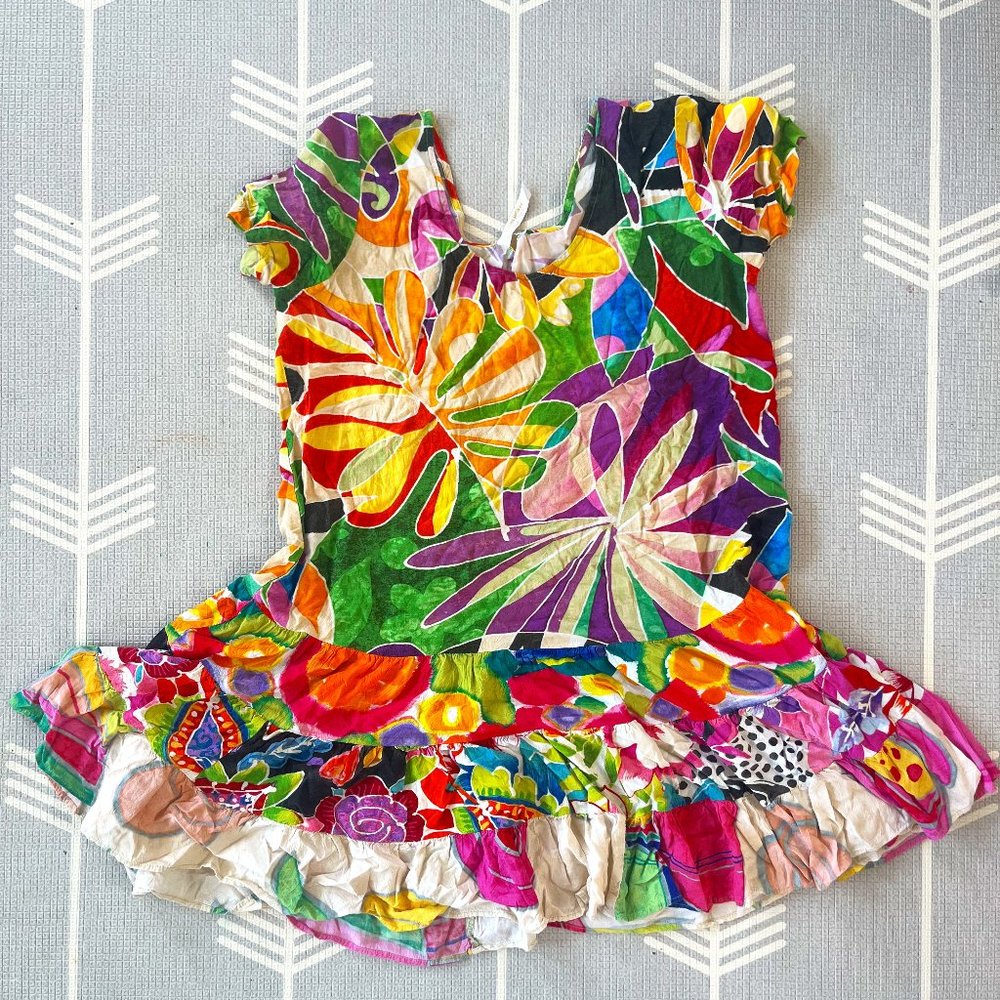 Vintage Jams World Floral Hattie Dress Green (MEDIUM)